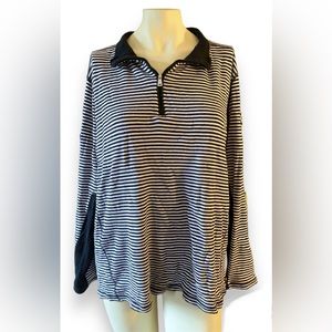 Ralph Lauren Active, size 3XL, striped sweater, partial zip, black and white